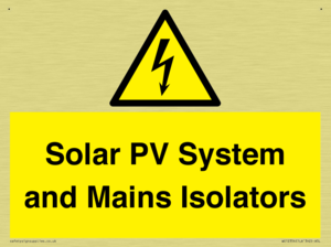 Solar PV System and Mains Isolators